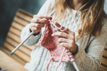 Woman knitting